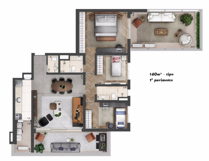 PERDIZES 136-140m² 2 E 3 DORMITÓRIOS