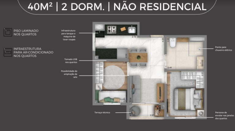 NOVA KLABIN 27,59-40,34m² 1 e 2 DORMS