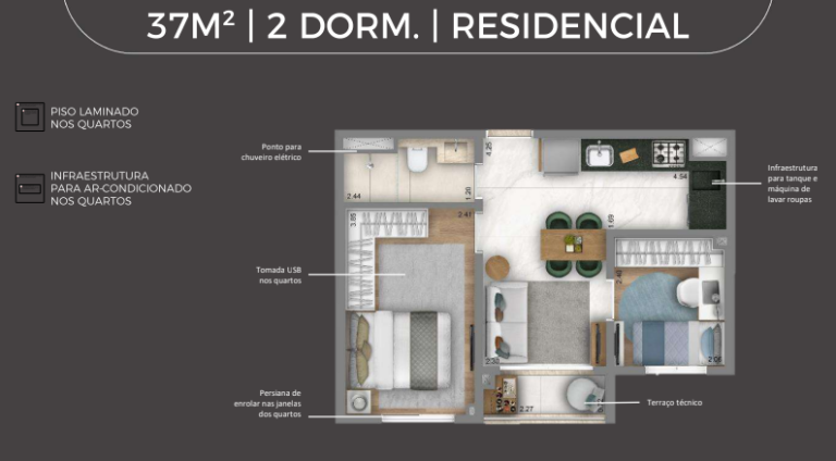 NOVA KLABIN 27,59-40,34m² 1 e 2 DORMS